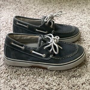 Kids Sperry Top Sider Boat shoes size 13 navy blue and white